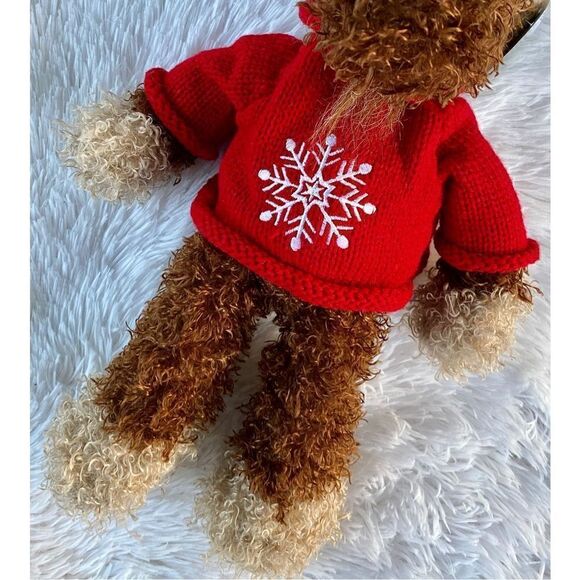 NWT Animal Adventure Soft Plush Moose In Christmas Snowflake Sweater - Picture 6 of 13